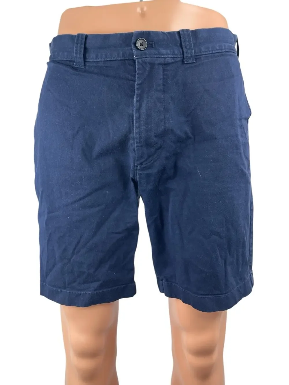 J.Crew Flex Men's Blue High Waist Slim Fit Straight Leg Chino Khaki Shorts Sz 32